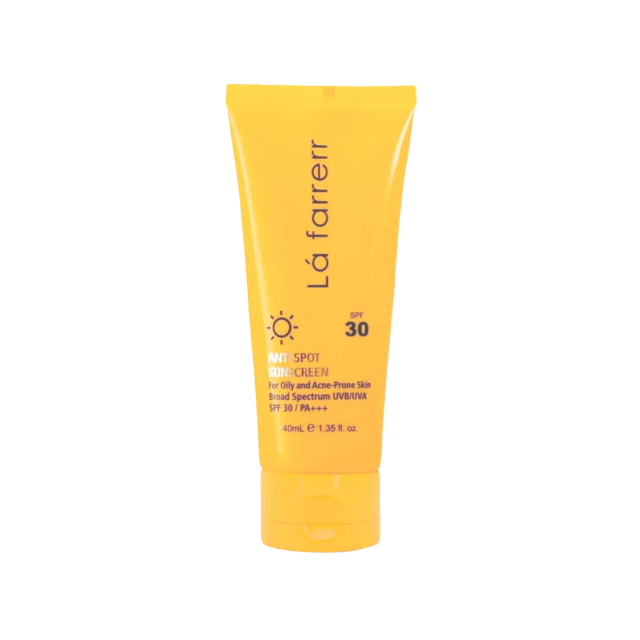 کرم ضد آفتاب و ضد لک فاقد چربی SPF30 لافارر مناسب پوست چرب و مستعد آکنه حجم 40 میلی لیتر - بی رنگ